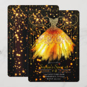 Herfst Sinaasappel Zwart Goud Glitter Jurk Sweet 1 Kaart (Voorkant / Achterkant)