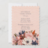 Herfst Sinaasappel Zwart Roze Invitation Kaart (Achterkant)