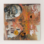 herfst sinaasappels boom blij Halloween huisje zon Legpuzzel (Horizontaal)