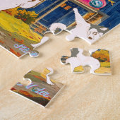 herfst sinaasappels boomhappy dogs cottage bos zon legpuzzel (Zijkant)