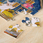 herfst sinaasappels boomhappy dogs cottage bos zon legpuzzel (Zijkant)