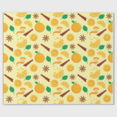 Herfst Sinaasappels, Kaneel, Herfst Star Anise Naa Cadeaupapier (Vlak)