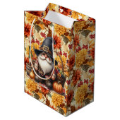 Herfst Sinaasappels met Thanksgiving gnoom Medium Cadeauzakje (Achterkant Gekanteld)