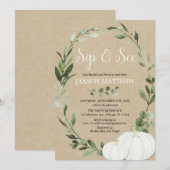 Herfst sip en zie genderneutraal baby shower kaart (Voorkant / Achterkant)