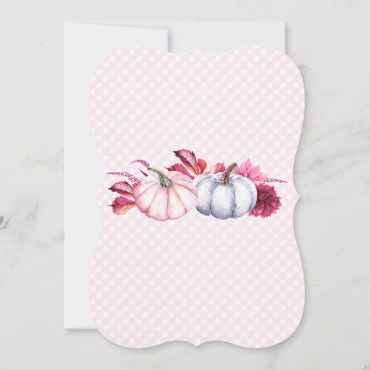 Herfst Sip & See Party Kaarten met roze grijze pom (Achterkant)