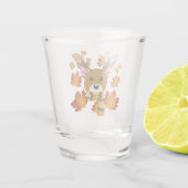 Herfst Sjaal Herten Esdoornbladeren Shot Glas (Achterkant)