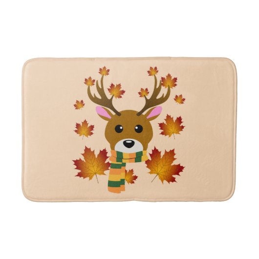 Herfst Sjaal Herten Maple Bladeren Badmat (Voorkant)