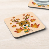 Herfst Sjaal Herten Maple Bladeren Bier Onderzetter (Linkerzijde)