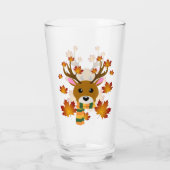 Herfst Sjaal Herten Maple Bladeren Glas (Achterkant)