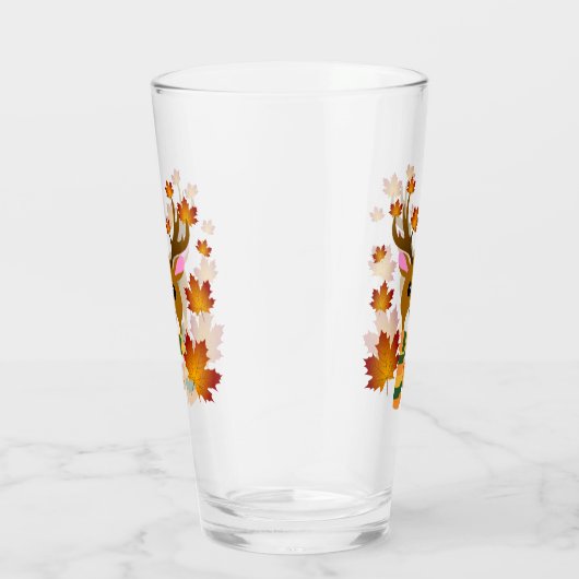Herfst Sjaal Herten Maple Bladeren Glas (Rechts)