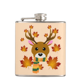 Herfst Sjaal Herten Maple Bladeren Heupfles