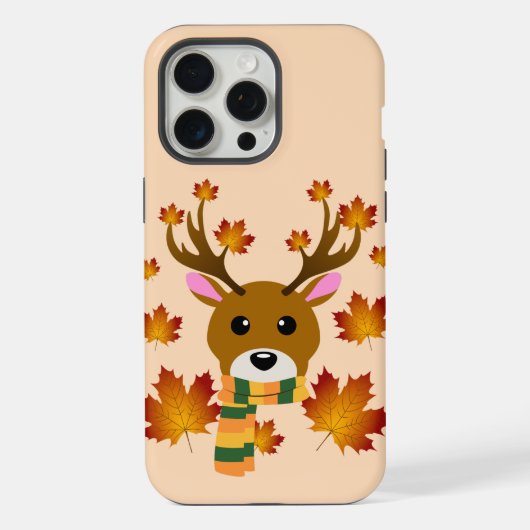 Herfst Sjaal Herten Maple Bladeren iPhone Hoesje (Achterkant)