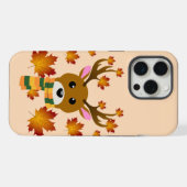 Herfst Sjaal Herten Maple Bladeren iPhone Hoesje (Achterkant horizontaal)