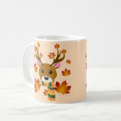 Herfst Sjaal Herten Maple Bladeren Koffiemok (Voorkant links)