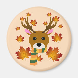 Herfst Sjaal Herten Maple Bladeren Magneet