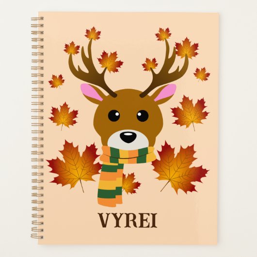 Herfst Sjaal Herten Maple Bladeren Planner (Voorkant)