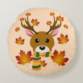 Herfst Sjaal Herten Maple Bladeren Rond Kussen