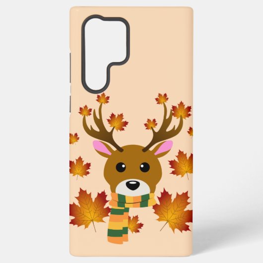 Herfst Sjaal Herten Maple Bladeren Samsung Galaxy Hoesje (Achterkant)