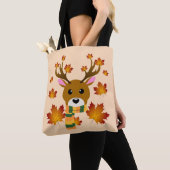 Herfst Sjaal Herten Maple Bladeren Tote Bag (Dichtbij)