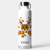 Herfst Sjaal Herten Maple Bladeren Waterfles (Voorkant)