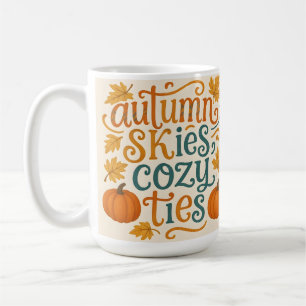 Herfst Skies Gezellige Stropdassen - Herfst Typogr Koffiemok