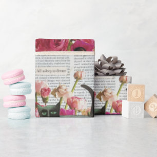 Herfst Slapen om te dromen Black Cat Hot Pink Flow Cadeaupapier