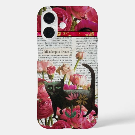 Herfst Slapen om te dromen Black Cat Hot Pink Flow Case-Mate iPhone Case (Achterkant)