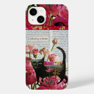 Herfst Slapen om te dromen Black Cat Hot Pink Flow Case-Mate iPhone 14 Hoesje