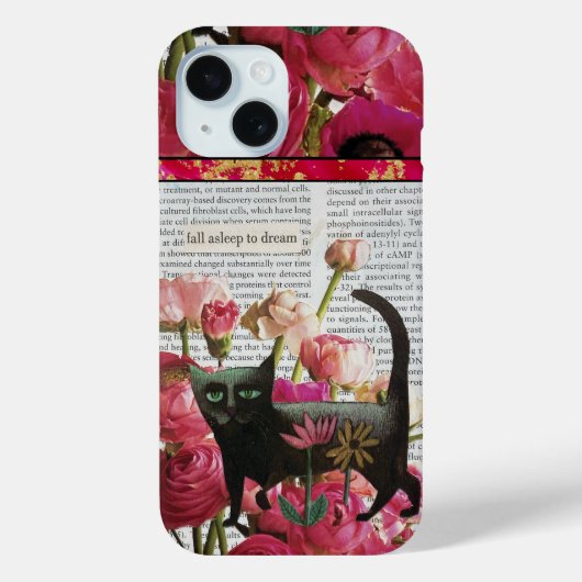 Herfst Slapen om te dromen Black Cat Hot Pink Flow Case-Mate iPhone Case (Achterkant)