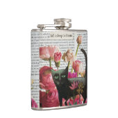 Herfst Slapen om te dromen Black Cat Hot Pink Flow Heupfles (Rechts)