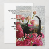 Herfst Slapen om te dromen Black Cat Hot Pink Flow Kaart (Voorkant / Achterkant)