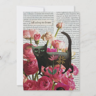 Herfst Slapen om te dromen Black Cat Hot Pink Flow Kaart