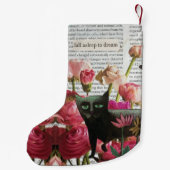 Herfst Slapen om te dromen Black Cat Hot Pink Flow Kleine Kerstsok (Achterkant)