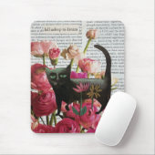 Herfst Slapen om te dromen Black Cat Hot Pink Flow Muismat (Met muis)