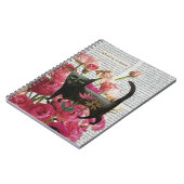 Herfst Slapen om te dromen Black Cat Hot Pink Flow Notitieboek (Linkerzijde)