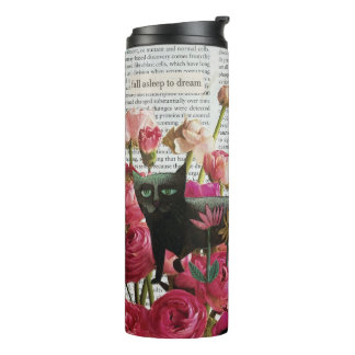 Herfst Slapen om te dromen Black Cat Hot Pink Flow Thermosbeker