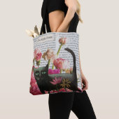 Herfst Slapen om te dromen Black Cat Hot Pink Flow Tote Bag (Dichtbij)