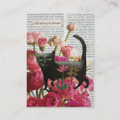 Herfst Slapen om te dromen Black Cat Hot Pink Flow Visitekaartje (Voorkant)