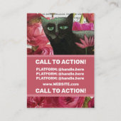 Herfst Slapen om te dromen Black Cat Hot Pink Flow Visitekaartje (Achterkant)