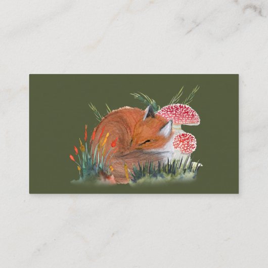 Herfst Sleepy Fox Luier Raffle Tickets Behuizing Informatiekaartje (Achterkant)