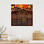 Herfst Slingerlichtjes Hout Rustieke Trouwstoel Poster (Keuken)