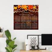 Herfst Slingerlichtjes Hout Rustieke Trouwstoel Poster (Thuiskantoor)