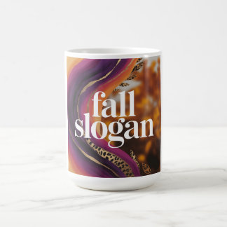 Herfst Slogan Paarse Sinaasappel Luipaard Typograf Koffiemok