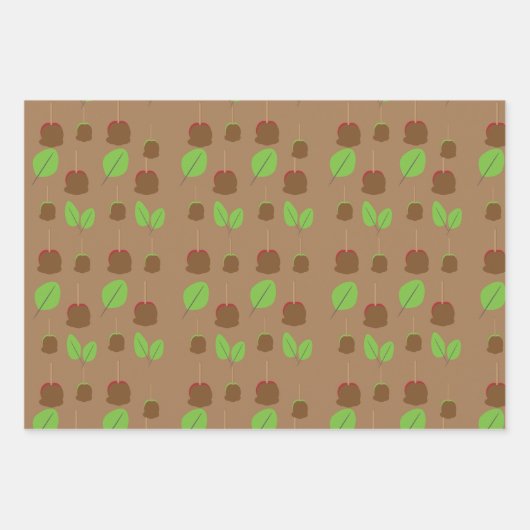 Herfst Snoep Apples Greenery Inpakpapier Vel (Voorkant 3)
