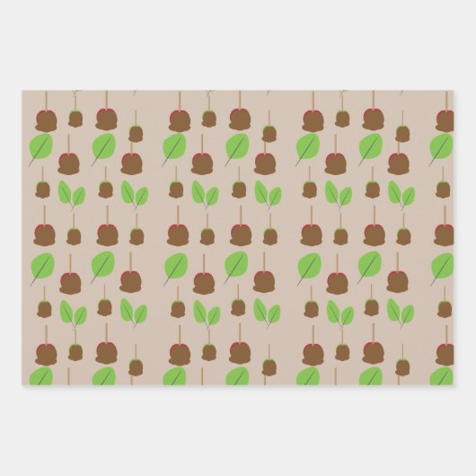Herfst Snoep Apples Greenery Inpakpapier Vel (Voorkant)