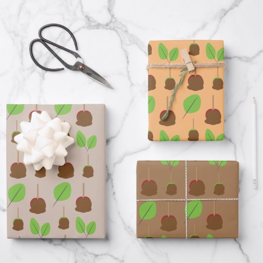 Herfst Snoep Apples Greenery Inpakpapier Vel (Voorkant)