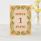 Herfst  Sober Jubileum of Verjaardag Kaart (Gele Bloem)