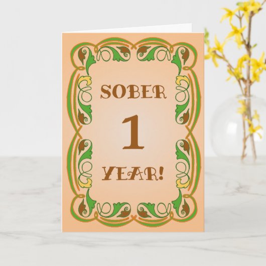 Herfst  Sober Jubileum of Verjaardag Kaart (Gele Bloem)