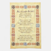 Herfst Song Thanksgiving gedicht met Border Towel Theedoek (Verticaal)