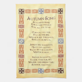 Herfst Song Thanksgiving gedicht met Border Towel Theedoek